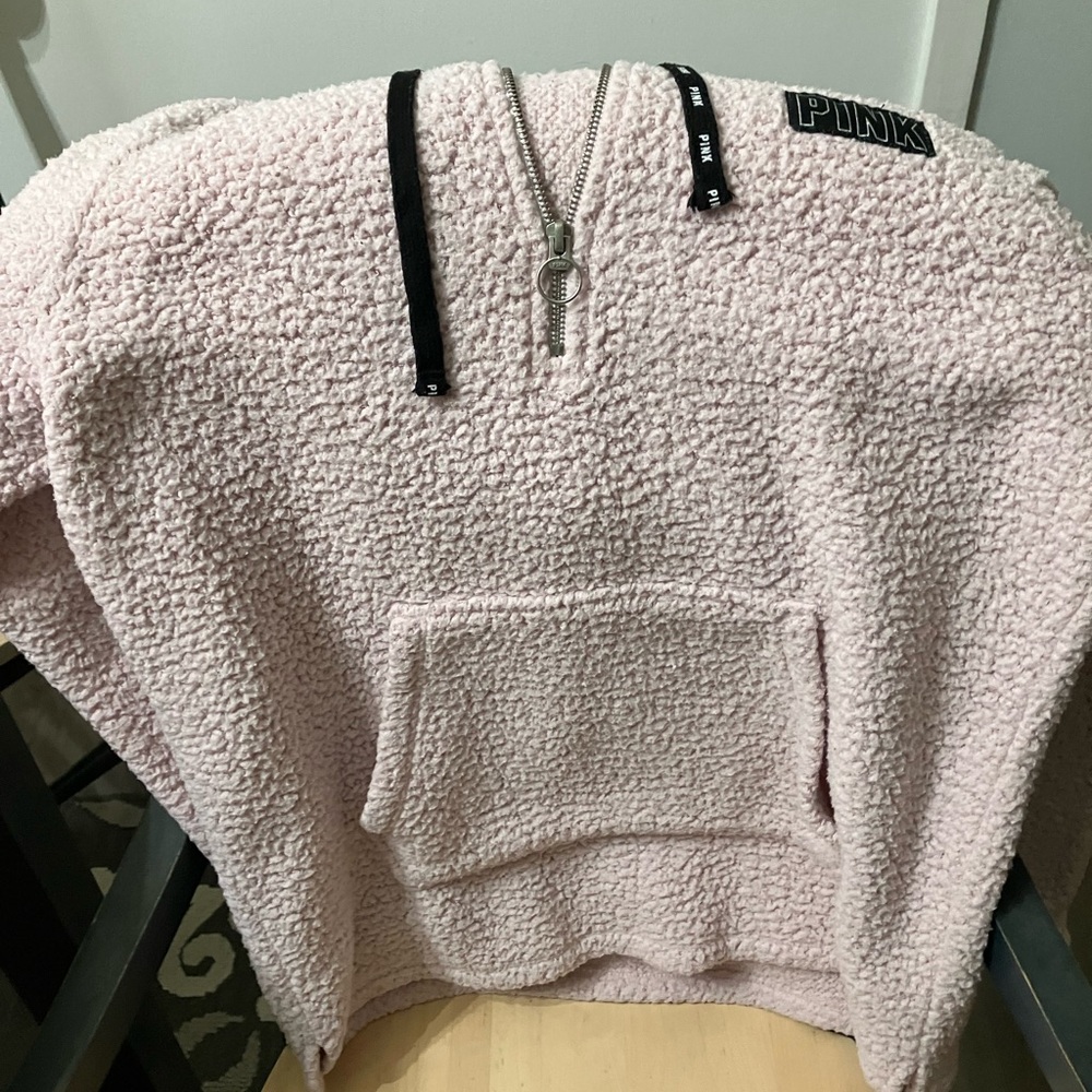 Victorias Secret PINK Sherpa Half Zip Pullover Hoodie - Picture 7 of 8